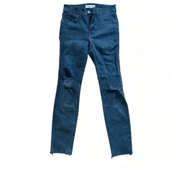 Madewell Jeans Black 9” high rise Distressed Skinny Size 24S - Picture 12 of 12